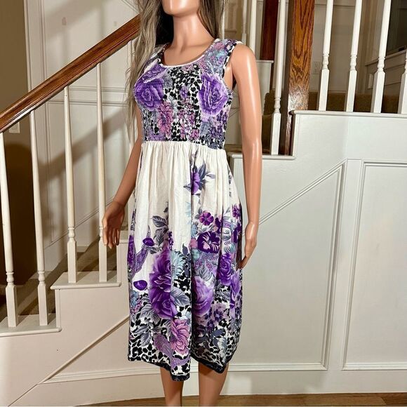 White purple black summer dress - Picture 12 of 12